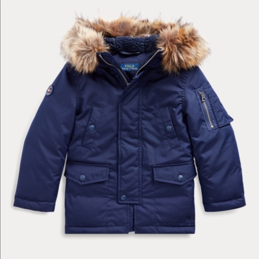 Boys Ralph Lauren Faux Fur-Trim Down Parka